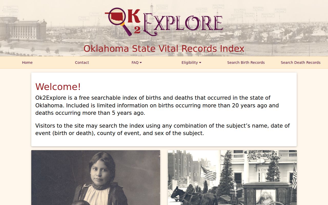 Edmond residents directory Oklahoma OK2Explore birth and death index search